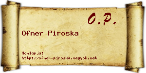 Ofner Piroska névjegykártya